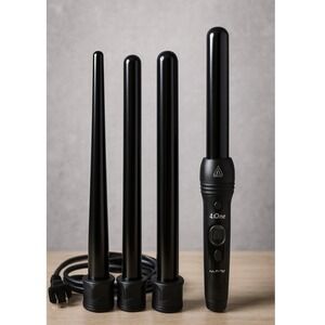 NUME 4inOne Curling Wand‎ Set Interchangeable Barrels Heat Glove